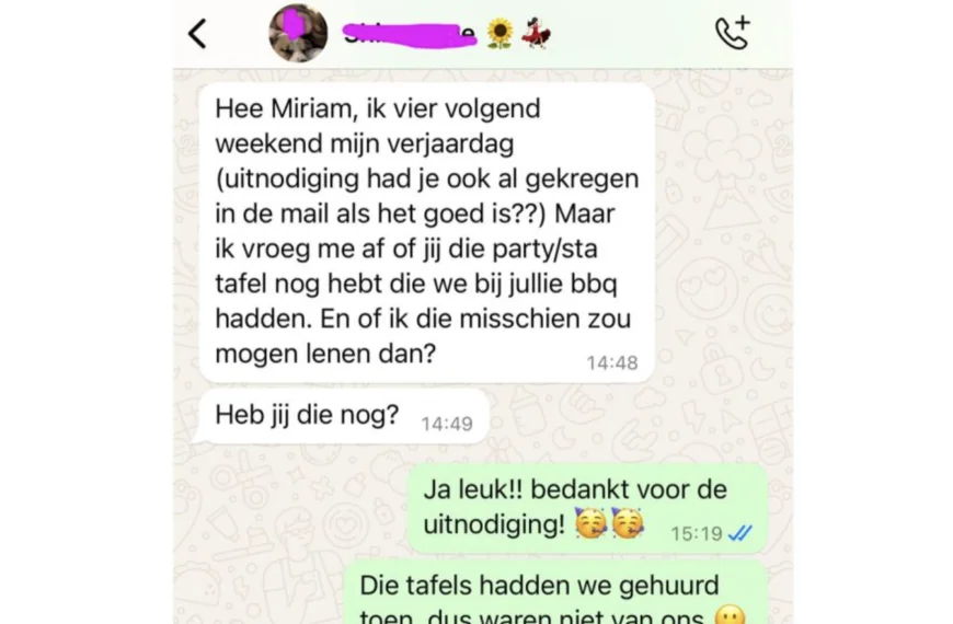 Verjaardagsverzoek om statafel loopt uit op onschuldig communicatiemisverstand