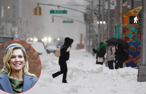 M&aacute;xima blijft professioneel tijdens onverwachte weersomstandigheden in New York