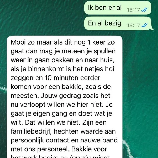 15-jarige vakantiekracht aangesproken na afwezigheid bij vrijdagmiddagborrel